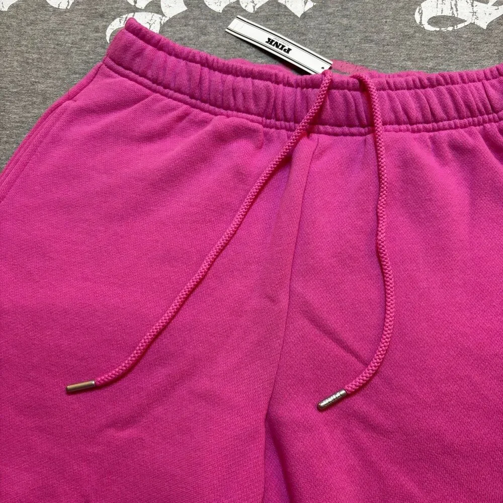 NWT New VS PINK Pink Love Pink Classics 1986 Logo Matching Tee & Shorts Set